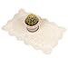 yazi Crochet Cotton Lace Placemats Doilies Rectangle Doilies Value Pack 2pc, Beige, 10inches by 16inches