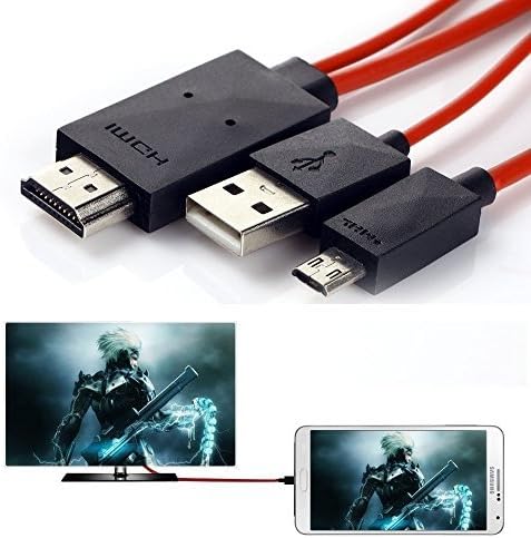 Mxue Phone to Tv Cable, 6.5 Feet 11 Pin MHL Micro USB to HDMI Adapter Cable 1080P HDTV for Samsung Galaxy Galaxy S5/S4/S3/Note 3 Galaxy Tab 3 8.0, Tab 3 10.1, Tab Pro, Galaxy Note 8, Note Pro 12.2