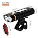 Bonnevie USB Rechargeable Bike Light Set, 4000mAh Power Bank 500 Lumen Powerful Waterproof Mountain Bicycle Headlight and Taillight Set Super Bright Bike Front Light and Rear Light for Cycling Safety