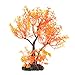 Saim Artificial Orange Yellow Tree Plastic Plant Decor for Aquarium Fish Tank Bonsai Ornament 8.6″ Heightthumb 2