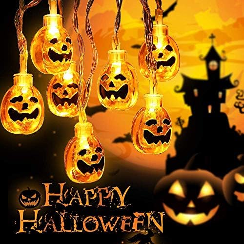 Halloween LED Fairy String Lights, Gotop 3D 20 LEDs Pumpkin Lights Battery Operated for Halloween Decorations Outdoor, Indoor, Party