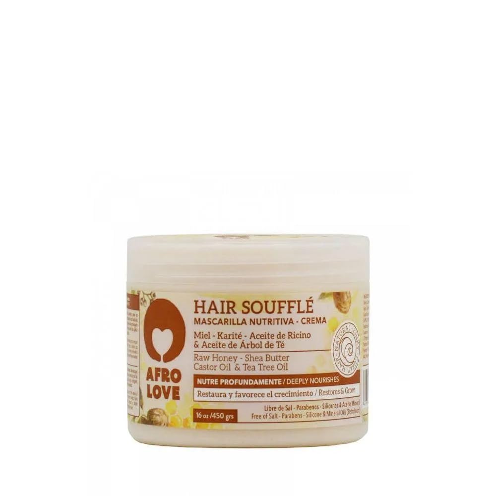 Afro Love Hair Souffle 450grams Deep Conditioner with Raw Honey, Shea Butter, Castor Oil and Tea Tree Oil