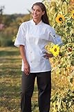 Uncommon Threads Unisex Montego Short Sleeve Chef Coat S White with Mesh