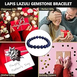 Natural Lapis Lazuli Elastic Bracelet for Women and
