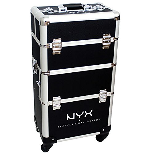 NYX Professional Makeup Makeup Artist Train Case, 4 Tier Black/Silver