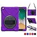 iPad 6th Generation Case with Stand | TSQ 9.7 Inch iPad Case 2017 2018 Hybrid Heavy Duty Protection | Rugged Shockproof Bumper with Hand Strap Shoulder Strap for iPad 5th Gen Case for Kids | Purple
