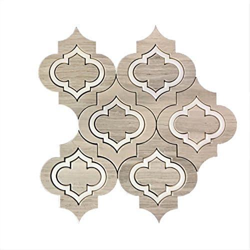 Decor Papa Triple arabesque timber grey artistic waterjet mosaic tiles