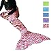Awkli Warm Mermaid Tail Blanket Crochet Super Soft Comfortable Suitable for All Seasons Sofa Blankets Gift for Christmas, Halloween, Thanks Giving Day, Valentine's (Colorful)
