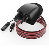 TerraSitze Waterproof Solar Cable Gland Entry Housing Solar Junction Box Fit for roof Panels on RV Boat, Camper, Van, Building, Garage, Shack, with 10Ft 10AWG Solar Extension Cable Connector