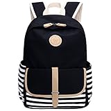 Bagerly Lightweight Canvas Laptop Bag Shoulder Daypack School Backpack Causal Handbag