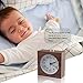 ECVISION Bedside Clock, Small Wooden Clock The Square Black Walnut Alarm Clock Silent Desk Snooze Clocks with Nightlight
