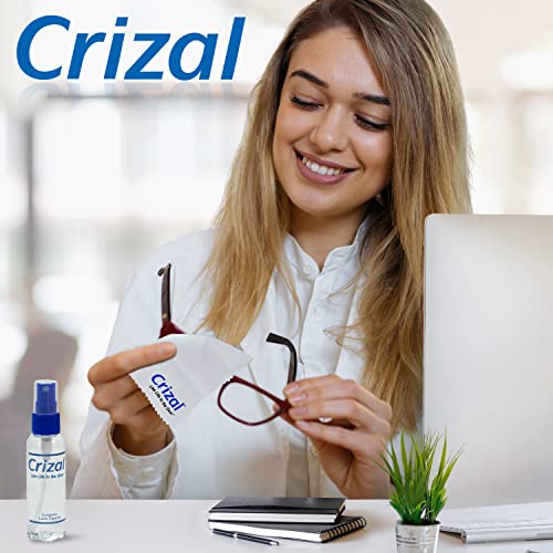 Crizal Eye Glasses Cleaning Cloth and Spray Crizal Lens Cleaner (2 oz