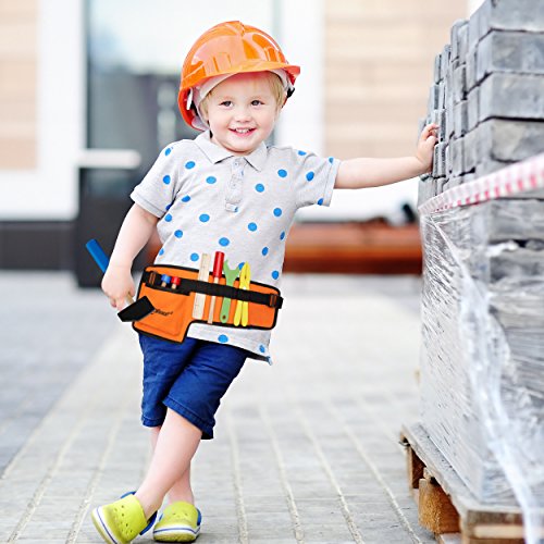 Top Race¬Æ 10 Piece Tool Belt, Thick Fabric Kid Tool Belt with