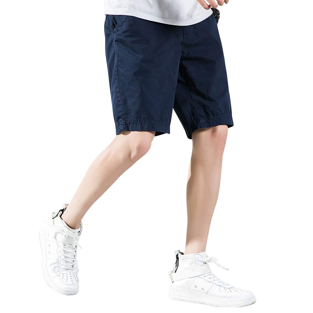 ThusFar Men\'s Casual Cotton Cargo Shorts - Lightweight Summer Short Pants with Pockets Sapphire Blue 31