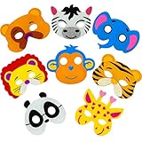 Little Seahorse Zoo Animal Masks for Kids Party - 8 Assorted Felt Masks, Birthday Parties Supplies