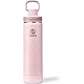 Takeya Sport 22 oz Triple-Insulated Stainless Steel Water Bottle, Spout Lid – Leakproof, Sweatproof, BPA-Free, Keeps Drinks Cold 36 Hrs, Hot 14 Hrs – Peony