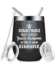 Sometime You Forget You're Awesome, 12oz Insulated Wine Tumbler with Lid and Straws