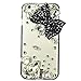 iPod Touch (6th Generation) Case, STENES Luxurious Crystal 3D Handmade Sparkle Diamond Rhinestone Clear Cover with Retro Bowknot Anti Dust Plug - Bowknot / White