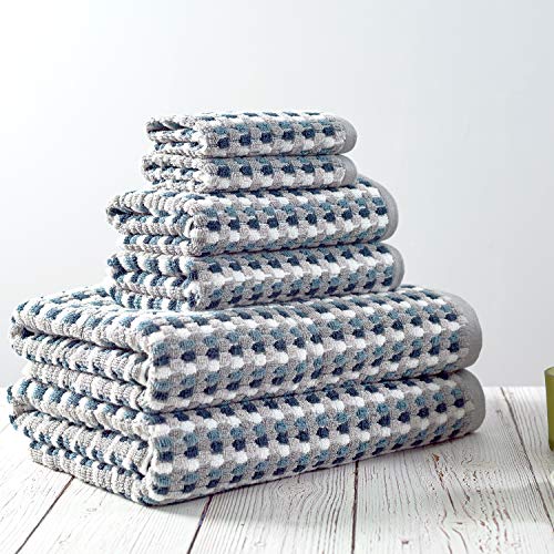 Truly Lou Harbor Stripe 100 Cotton Towel Set, Textured Bath Towel Set