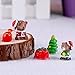 Christmas Miniature Ornaments, 40pcs Christmas Fairy Garden Accessories Kit Dollhouse Miniature Figurines Decoration, Micro Landscape Flowerpot Decor Resin Snowman|Santa|Beer|Xmas Tree with Tweezer