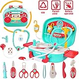 INGQU Doctor Kit for Kids Pretend Play Medical Set Case Lighting Musical Educational Toy Doctor Playset for Kids Boys Girls