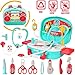 INGQU Kids Doctor Kit Pretend Play Set with Working Platform Case, Durable 19 Pieces of Heartbeat, Injecting Dentist Doctor Set for Kids Girls Boys