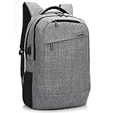 CoolBELL 17.3 Inch Laptop Backpack with USB Charging Port Function/Multi-Compartment Travel Rucksack/Water-Resistant Knapsack/Protective Day Pack for Men/Women (Grey)