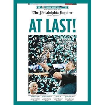 purenet Philadelphia City Eagle Super Bowl on Newspaper on canvas (12X14)