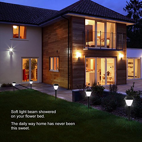 Sunwind Solar Pathway Lights Outdoor 8 Pieces Waterproof Wireless Black Solar Landscape Lighting Warm Lights For Patio Pathway Driveway Lawn Decorative Lights (Black)