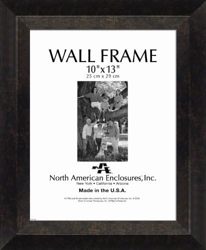North American Enclosures 9174-1013 Picture Display Frame with Detail Around Picture Opening, Bronze, 10 by 13-Inch