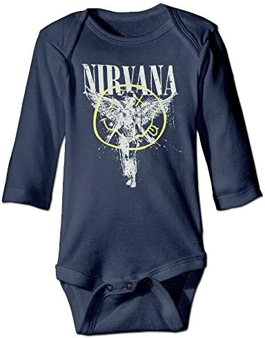 Long Sleeve Nirvana American Rock Band Cotton 100% Baby Onesie For Baby Girls