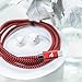 RAMPOW Braided Micro USB Cable 6.6ft, Samsung QC 3.0 Fast Charger Cable, Micro USB Charging Cord Compatible with Galaxy S7/S6, Sony, Motorola and More - Red