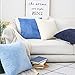 Home Brilliant Solid Cream Throw Pillows for Couch Decorative Throw Pillow Covers 18 x 18 Striped Corduroy Plush Velvet Cushion Cover for Sofa Bench Bedroom, Cream Cheese, 18x18 (45cm)