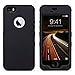 ULAK iPhone 5S Case,Black iPhone 5 SE Case, Anti Slip Shock Resistance Protective Cover with Hybrid High Soft Silicone + Hard PC Case for Apple iPhone 5/5S/SE (Black+Black)