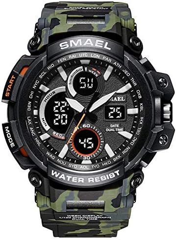 SMAEL Sport Military Digital Watches Dual Time Display Clock Waterproof Wristwatch Men Shock Resistant Watch