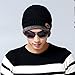 Men's Beanie Hat Scarf Set Knit Hat Warm Thick Winter Hat for Women and Men (Black)