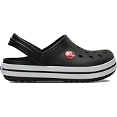 Crocs Unisex-Child Crocband Clogs, Black/White, 13 Little Kid