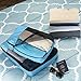 Amazon Basics 4 Piece Packing Travel Organizer Cubes Set - 2 Medium and 2 Large, Sky Blue
