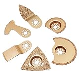 OCR Carbide Oscillating Saw Blades Multi Tool Saw Blades for Tile Grout Mortar Concrete 6Pcs (Gold-6pcs)