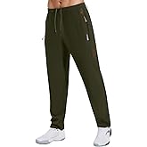 ZENGVEE Men's Sweatpants with Zipper Pockets Open Bottom Athletic Pants for Jogging Workout Gym Running Training
