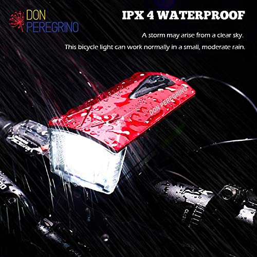 Don Peregrino Led Bike Front Light & Horn, 350 Lumens Brightness Headlight, Ipx 4 Waterproof & 1800 mAh Rechargeable Bicycle Lamp - Thumbnail 5