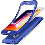 iPhone 5S Case,iPhone SE Case,iPhone 5 Case,ikasus [Tempered Glass Protector] Ultra-thin Shockproof Soft TPU Silicone Rubber Anti-Slick Full Body Protective Bumper Case Cover for iPhone 5S 5 SE,Blue