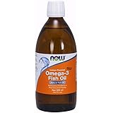 NOW Supplements, Omega-3 Fish Oil Liquid, Molecularly Distilled, Lemon Flavored, 16.9-Ounce