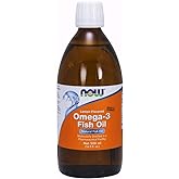 NOW Supplements, Omega-3 Fish Oil Liquid, Molecularly Distilled, Lemon Flavored, 16.9-Ounce