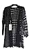 Meditative Rose Womens Spring Summer Thin Crochet Knitted Front Cardigan Pocket Sweater (Black)