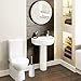 Homemaxs Toilet Brush and Holder Modern Design Longer Brush and Heavy Enough for Bathroom Toilet