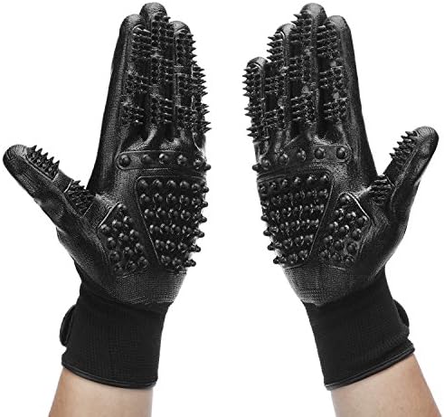 Yuntuo Pet Grooming Gloves Shedding Brush Enhanced Five Finger Design or Horses/Dog/Cat/Livestock/Small Pets/Long & Short Fur Pets for Relaxing