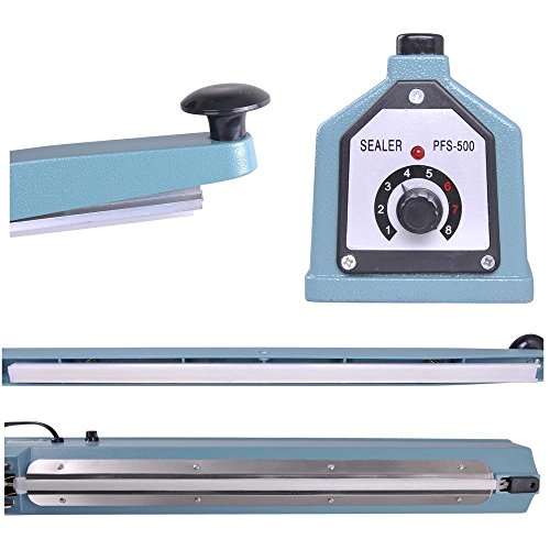 PrimeTrendz Hand Impulse Sealer Heat Seal Machine Poly Sealing With Element Grip and Teflon 20" (Inch)