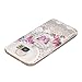 Galaxy S7 Case,3Cworld Ultra Thin Clear Art Pattern Crystal Gel TPU Rubber Flexible Slim Skin Soft Case for Samsung Galaxy S7 (Flower Butterfly - White)
