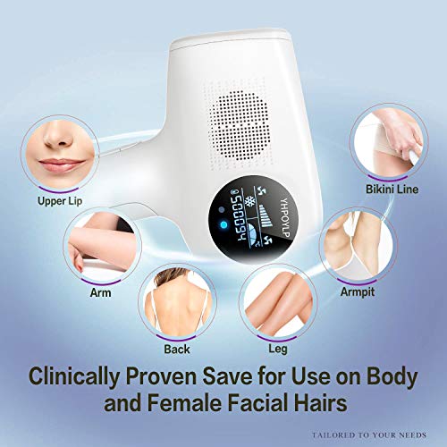 YHPOYLP Facial & Body Permanent Laser Hair Removal for Women and Men - IPL Hair Remover Cold Compress 500,000 Flashes Home Use Hair Removal System